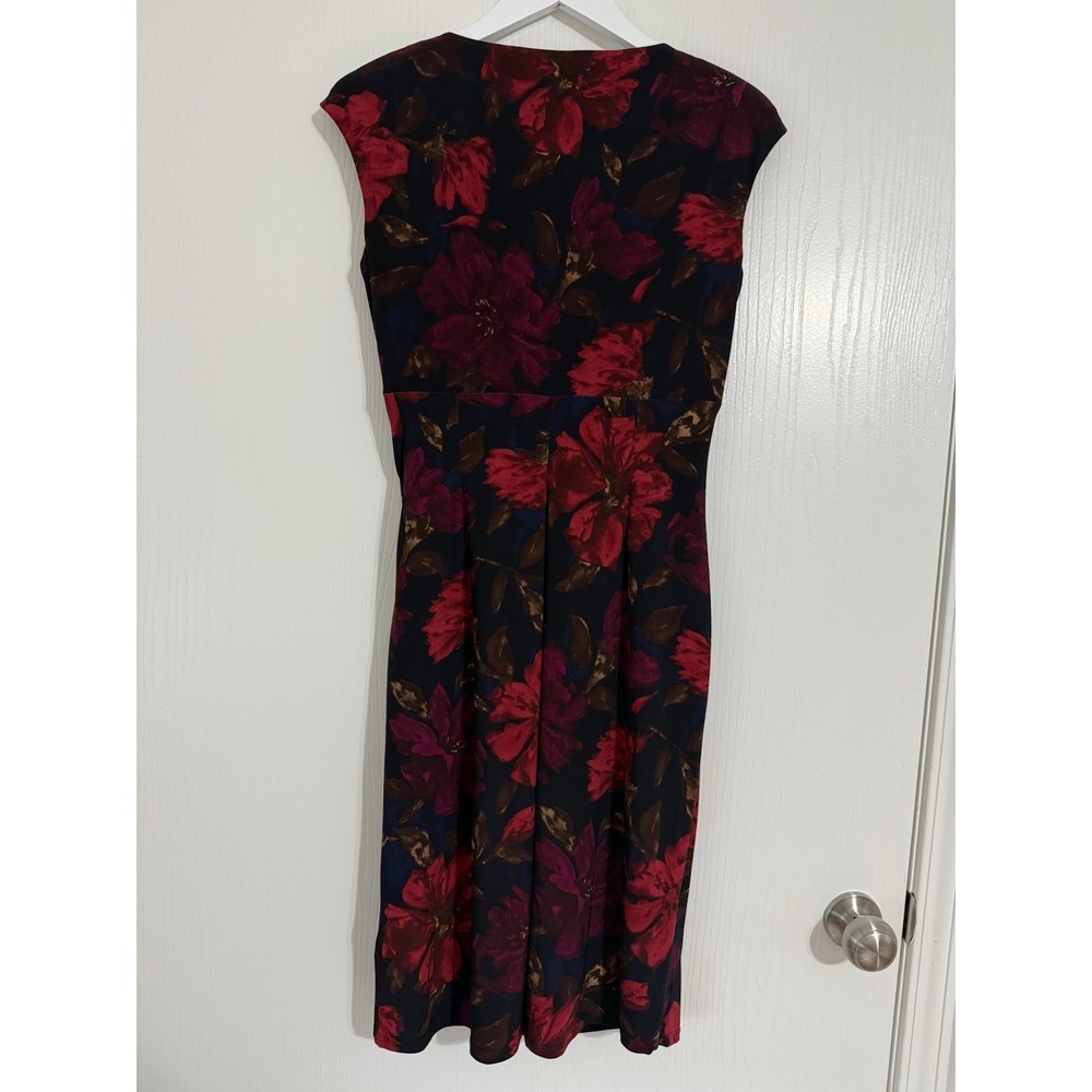 Ralph Lauren Women's Floral Dress Red/Purple, Sleeveless, Size 6 With Slit - Picture 3 of 3